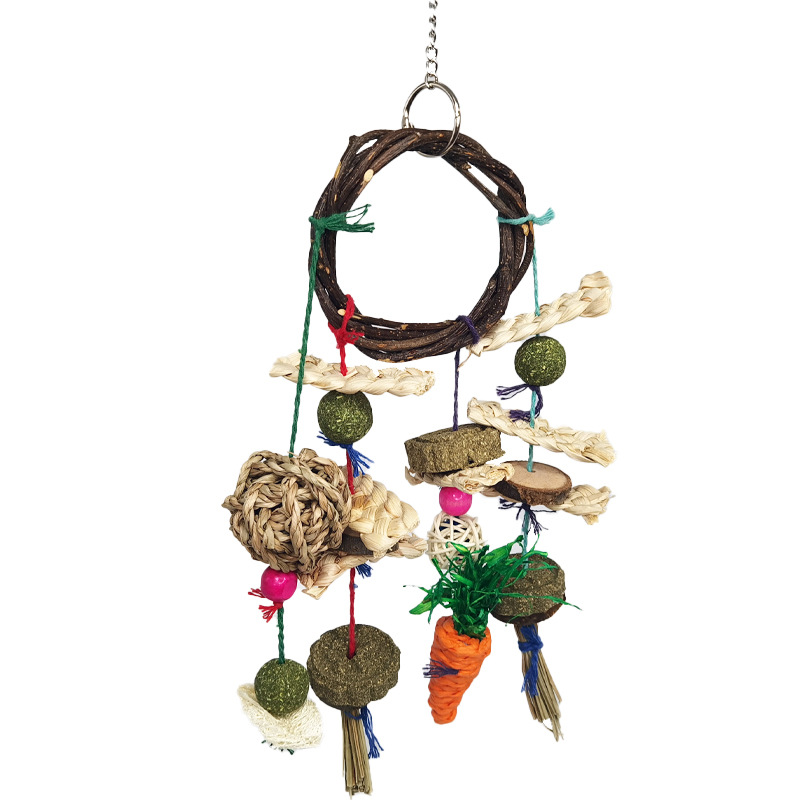 Bunny Chew Toys, Bird Rabbit Chew Toys for Teeth Grinding, Hanging Birds Toy for Birdcage, Improve Pets Dental Health