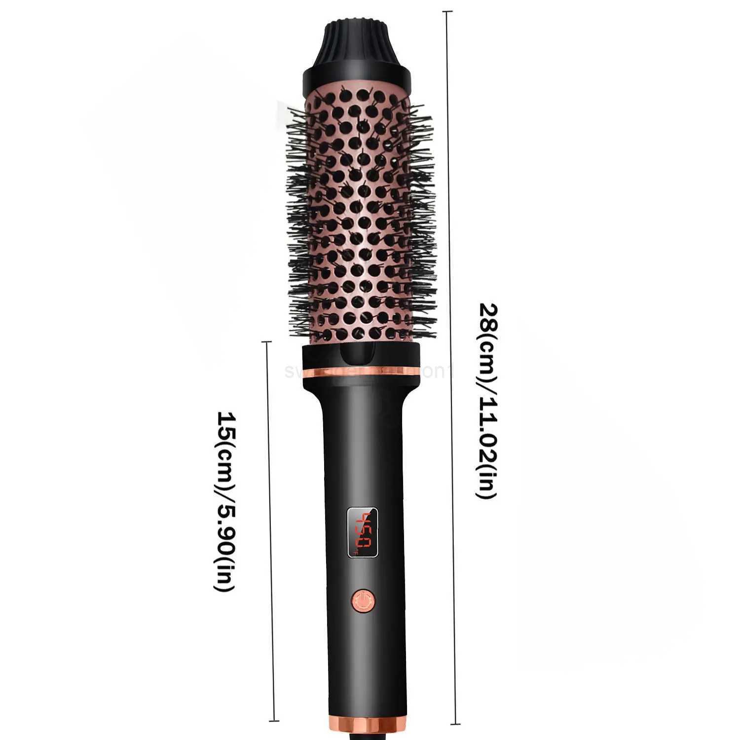 450F Thermal Brush Hot Comb Heated Hair Brush Hair Curler and Straightening Brush with Negative Iron For Women GiftB240719