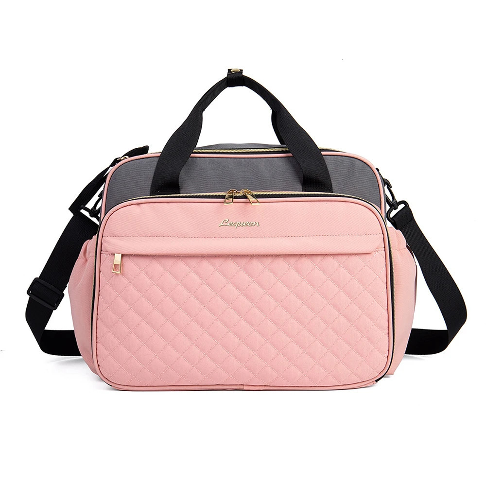 Diaper Bag Baby Care Bag Mom Nappy Pink Gray Large Capacity Baby Diaper Bag Baby Care Backpack 240704