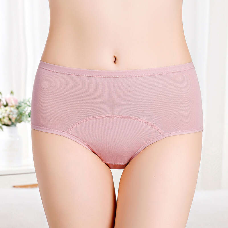 Mid Waist Underwear, Pure Cotton Crotch, Menstrual Pants, Plus Size, Front and Back Leak Proof Physiological Underwear Women Underwear Calecon Calzonc
