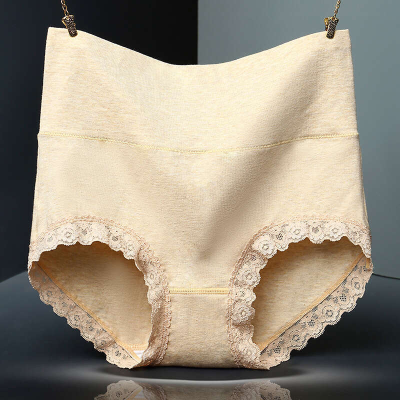 Colored Lace Seamless Triangle Underwear, Pure Cotton Belly Hugging Breathable High Waisted Women's Underwear Panties Women Underwear Lingerie Ca
