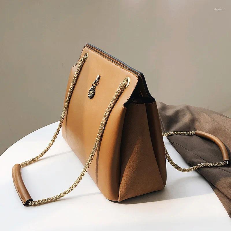 Bag Women's 2024 Retro National Style Chain Shoulder Three-layer Large-capacity Trendy Handbag Female Satchels