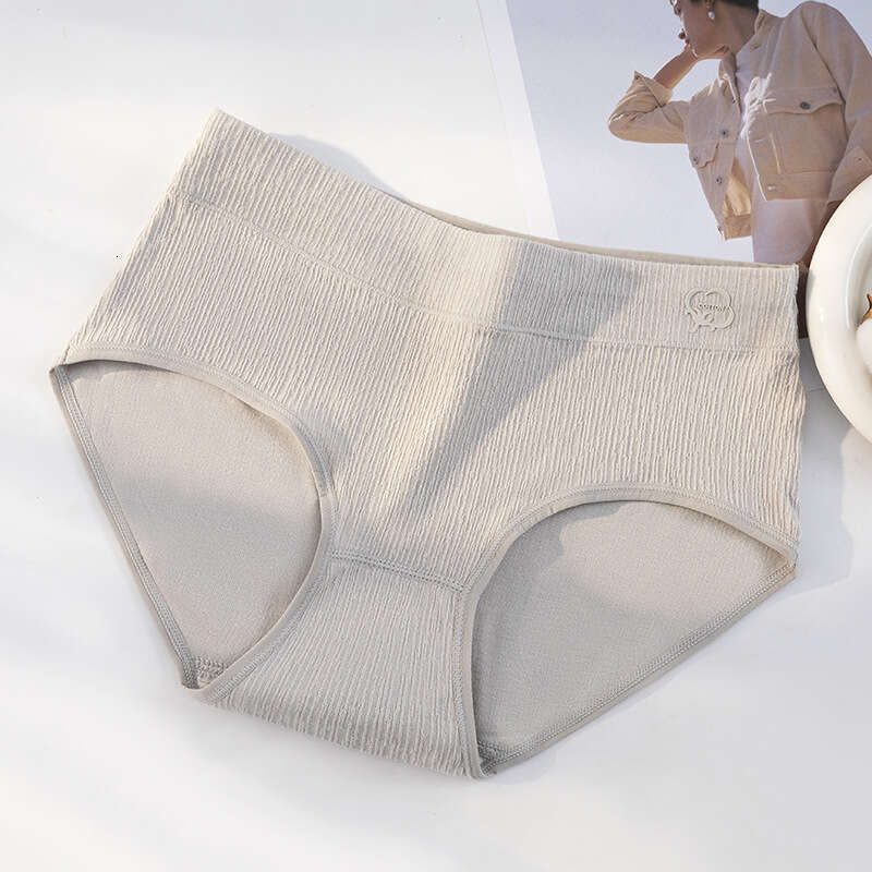 Middle Waist Pure Cotton Underwear, Graphite Thin Antibacterial Triangle Pants, Textured Three-dimensional Printed Women's Underwear Lingerie Und