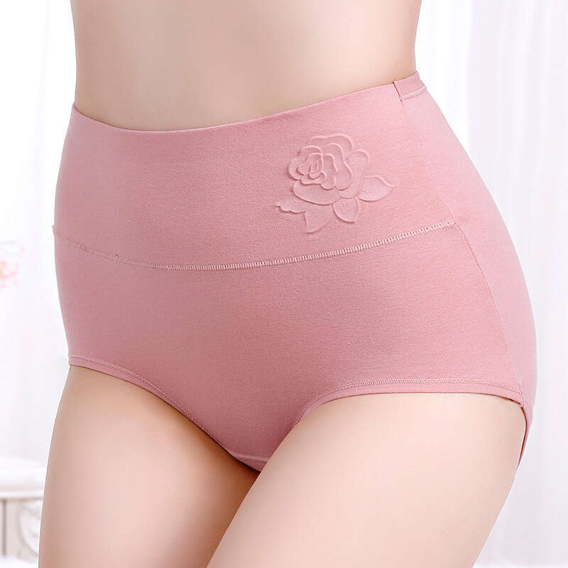 Pure Cotton Triangle Pants Embossed Postpartum High Waisted Abdominal Large Size Underwear Calecon Lingerie Underwears Woman Women Underwear Calzoncil