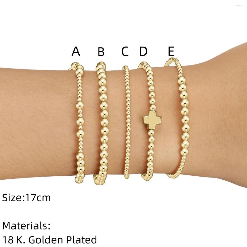 18k Gold Bracelet Womens Gold Cross Bracelets for Women Beaded Charm Bracelet Elegant 18K GoldPlated Jewelry for Women Lightweight Daily Wear Z250910