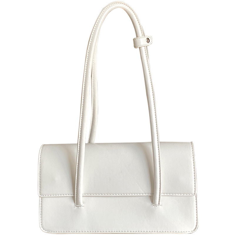 Solid Colour PU Leather Shoulder Bag for Women 2023 Retro Design Ladies Underarm Bag Square Handbag and Purse Sac A Main Femme