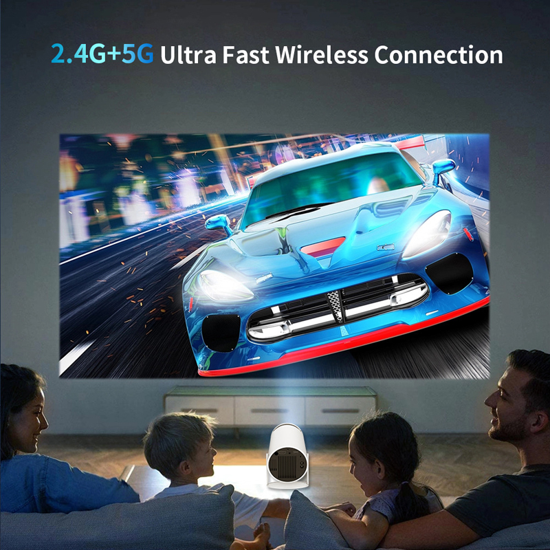 HY300 Smart Projector Android 12.0 WIFI Wireless Connection 130 ANSI 600P 720P Home Cinema Outdoor Protable Projetor