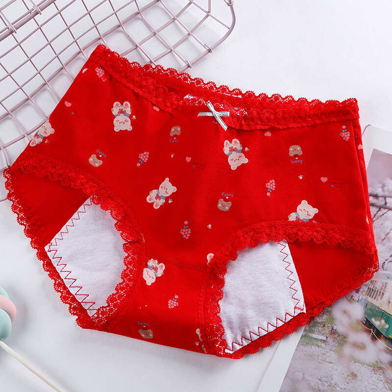 Pure Women's Underwear, Pure Cotton Menstrual Physiological Pants, Lace Border Leak Proof Aunt Pants Underwear Women Women Underwear Calecon Pant