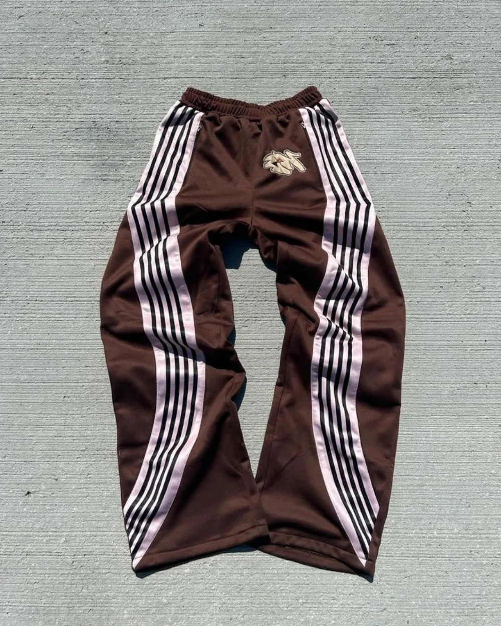 High Street Trend Striped Stretch Waist Women Long Pants Y2k Harajuku Fashion Loose Casual Sports Wide Leg Joggers Men 240713