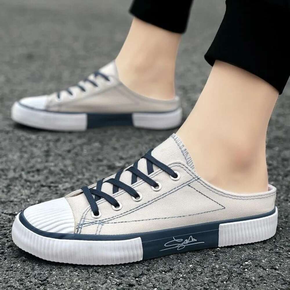 Designer Men's White Shoes Land Tour Leisure Lazy Set Sports Shoes Outdoor Walking Shoes