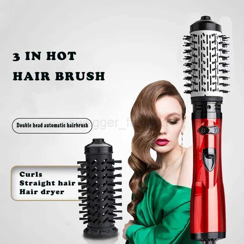 3 IN 1 Hot Air Brush Electric Hair Straightener Brush Hair Curler Hair Dryer Brush Hot Air Comb Negative Ion Hair Styler CombB240719