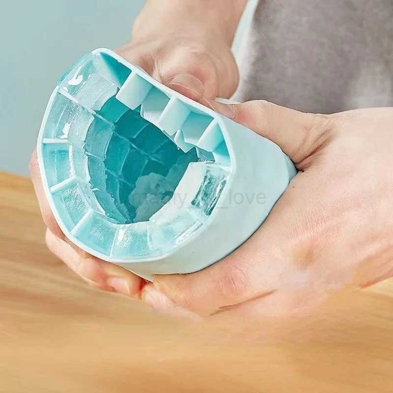 Ice Bucket Cup Mold Cylinder Ice Lattice Mold Silicone Food Grade Ice Cubes Tray Mould Whiskey Beer Freeze Ice Maker AccessoriesM240719