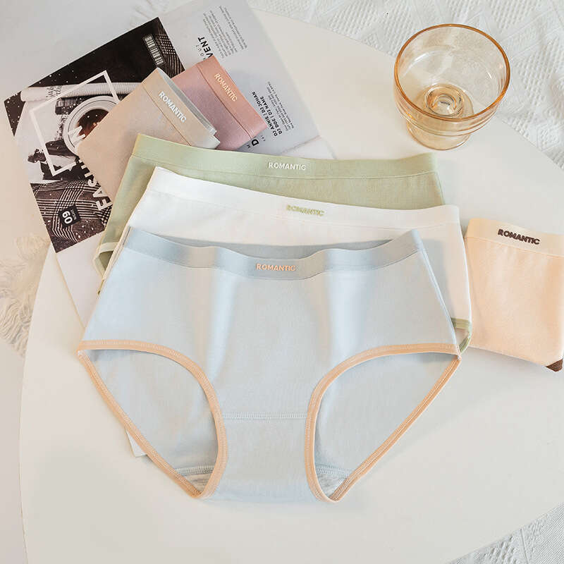 Independent Packaging 5A Antibacterial Pure Mid Waist Contrasting Women's Simple Underwear Cotton Women Women Underwear Lingerie Calecon Calzonci