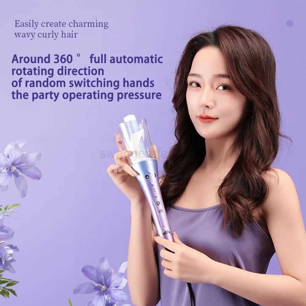Automatic Hair Curler Auto Shut-Off Spin Iron 3 Adjustable Temperature Anti-scalding EU Plug Fast Heating Auto Hair Curler WandB240719