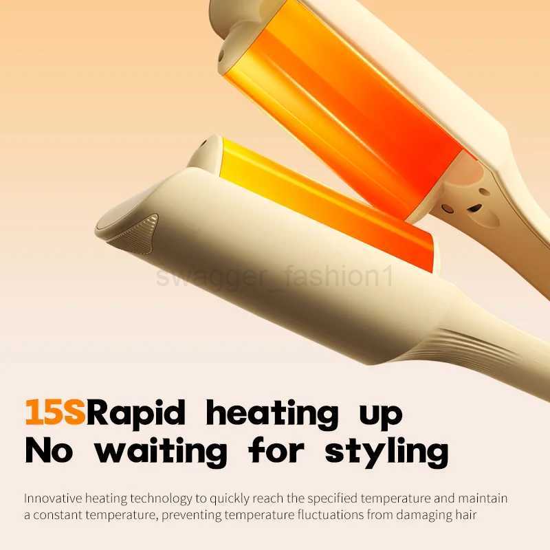 New 32mm Wavy Hair Curlers Curling Iron Wave Volumizing Egg Roll Head Waver Wavy Styler Wand Hair Styling AppliancesB240719