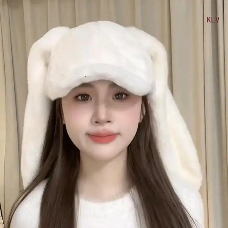 Holiday Winter Windproof Baseball Hat Breathable Visors Hat with Rabbits Ears Casual Hiphop Cycling Hat for Girls Teen 240712