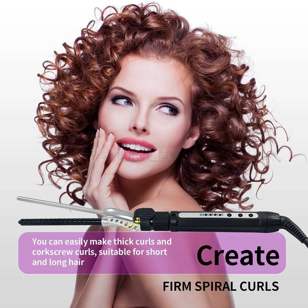 Professional 7mm Curling Iron Electric Hair Curler for Short Hair Pear Flower Cone Ceramic Curling Wand Hair Rollers StylerB240719