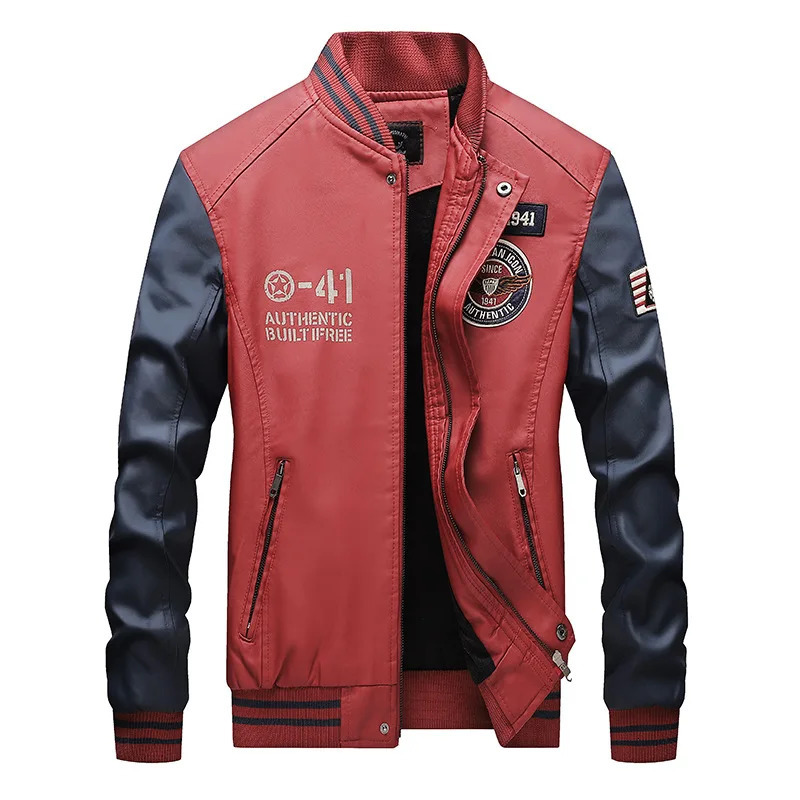 Mens Baseball Jersey Y2K Youth Style Letter Embroidery Jacket European American Fashion Stand Collar Pu Leather Coats 240716