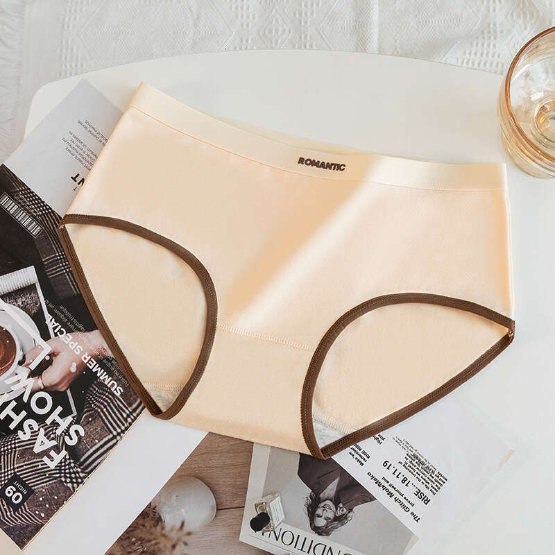 5A Antibacterial Mid Waist Printed Simple Contrast Color Pure Underwear Women's Cotton Calzoncillos Calecon Underwears Woman Panties Underwear Wo