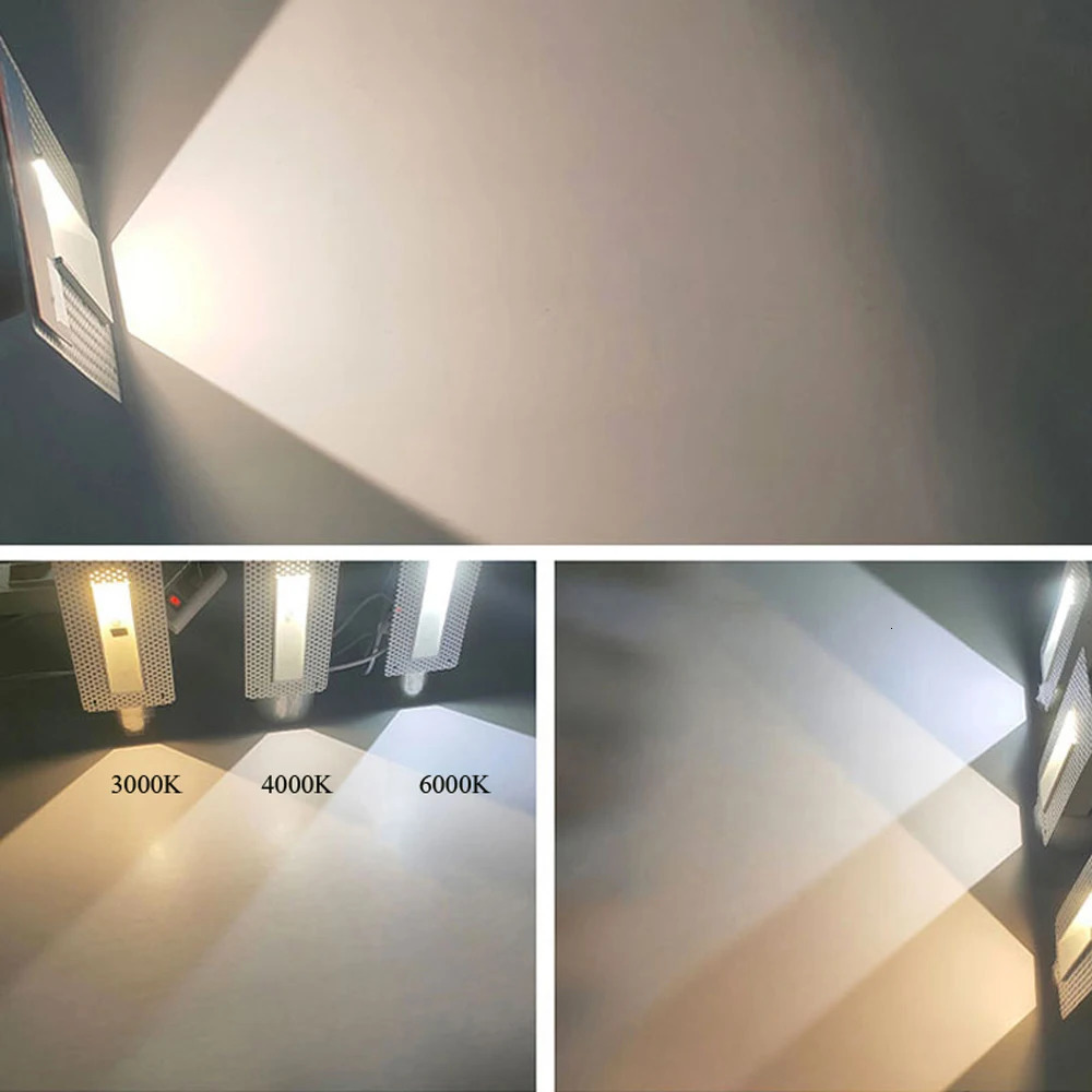 Embedded frameless LED step lights and stair wall lights with 3W motion sensors smart night lights for indoor bedroom ladder corners 100-240V 240716
