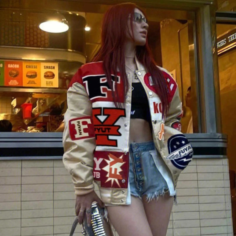 Motorcycle Racing Jacket Bomber Men Y2k Spring Varsity Jacket American Letter Embroidery Baseball Long Sleeve Jackets Coat 240717