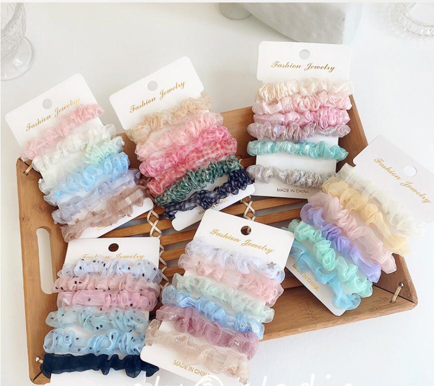 New woman Scrunchie Hairbands Hair Tie Women for Hair Accessories Satin Scrunchies Stretch Ponytail Holders Handmade Gift Heandband