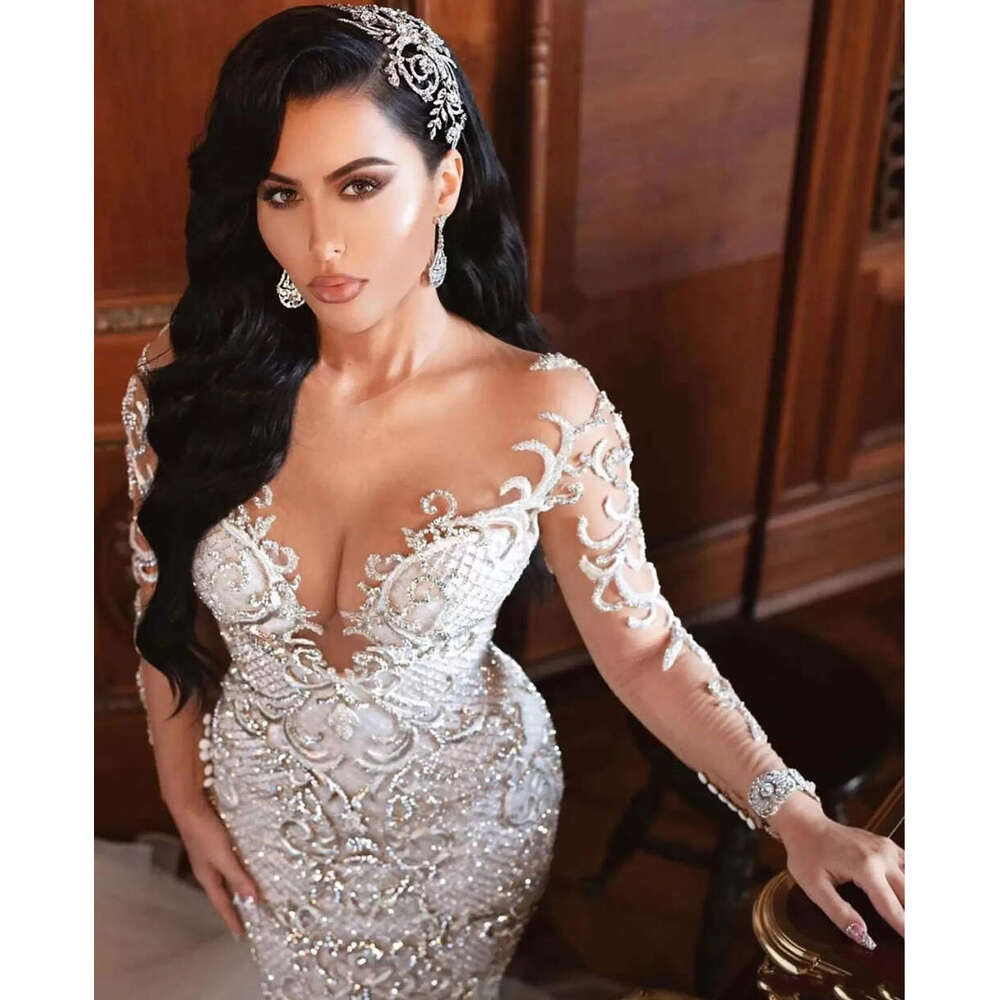 White Lace Mermaid Wedding Dresses Tulle Sleeve Sweetheart Bridal Gowns Long Africa Women Appliques Vestido de Novia
