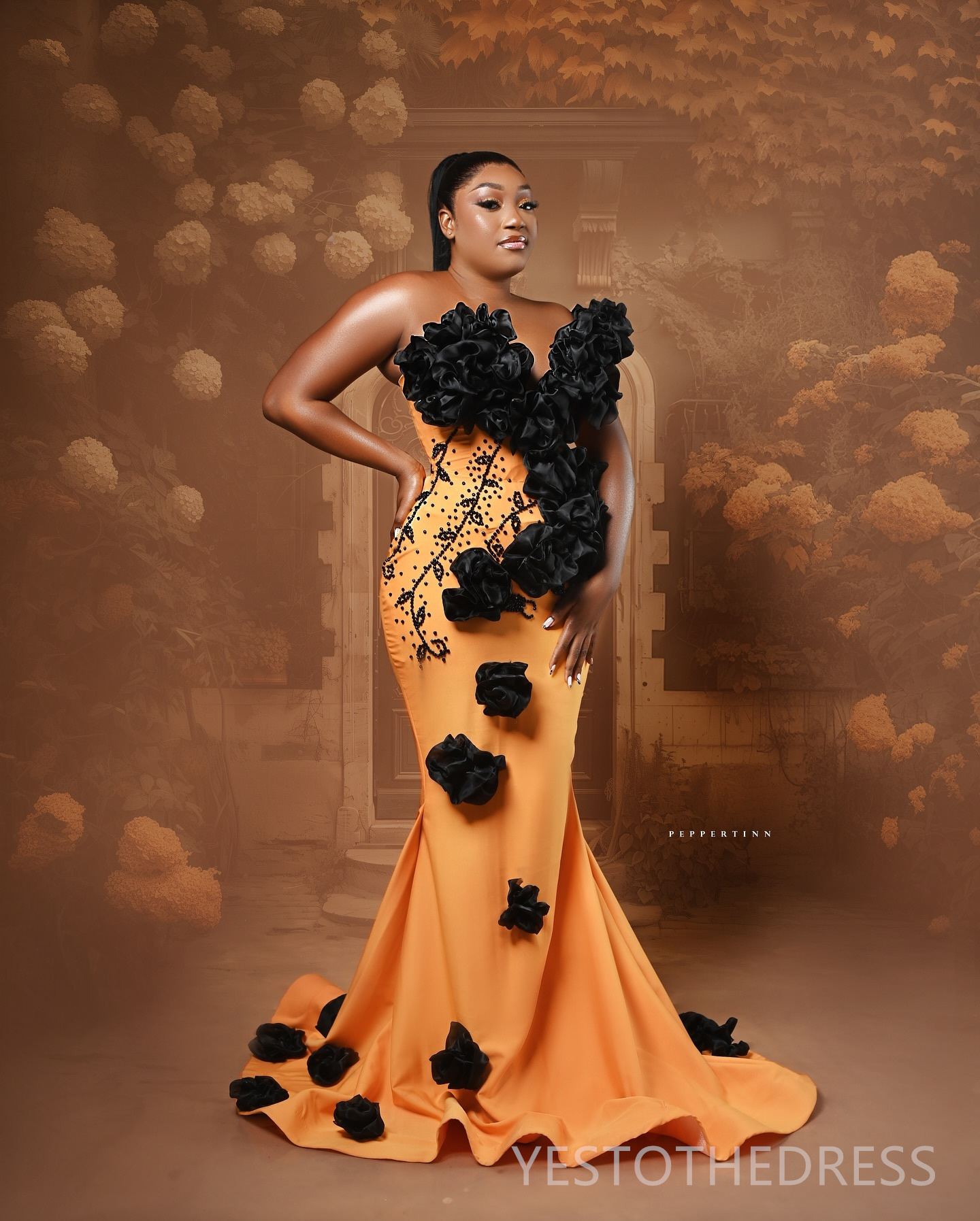 R&W 2024 Plus Size Orange Prom For Special Ocns ra One Shoulder Promdress Evening Dresses Elegant Beaded Pearls Birthday Dress Vestido De Gala AM1363
