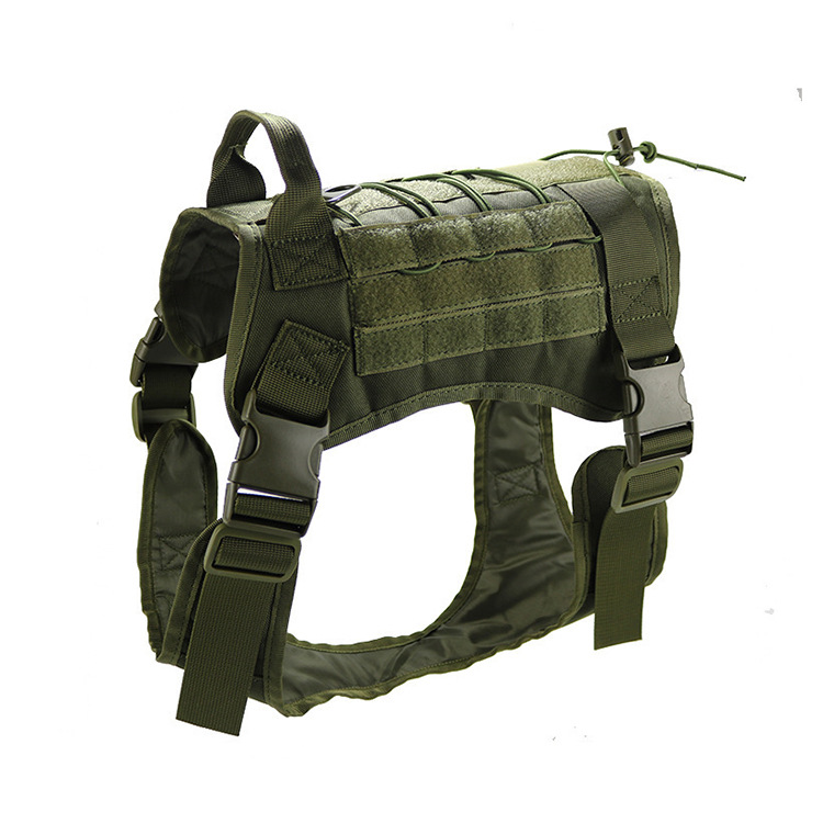 DRESSPET Leather Pet Outdoor Retractable Rope Sturdy Adjustable Tactical Dog Harness Custom Design With Logo