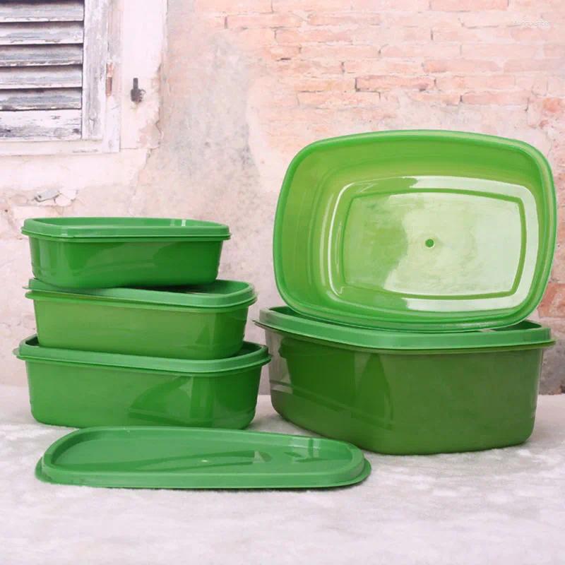 Storage Bottles Drop 5pcs 6pcs 7 pcs Stay Fresh Green Container Kitchen Keep Fresb Longer Fruits Vegetables Bins Boxes Crisper