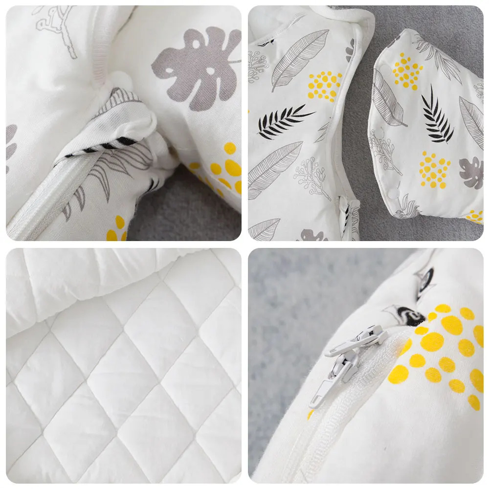 Baby Sleeping Bag Vest Sleep Bag With Sleeves Detachable Convenient Change Diaper 100% Cotton Printed born Baby Carriage Sack 240713