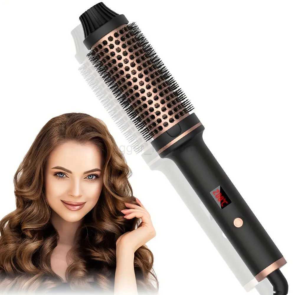 3 In 1 Ionic Hair Curler Straightener Professional Curling Iron Heated Hair Styling Brush Anti-Scald Thermal Brush Curl WandB240719