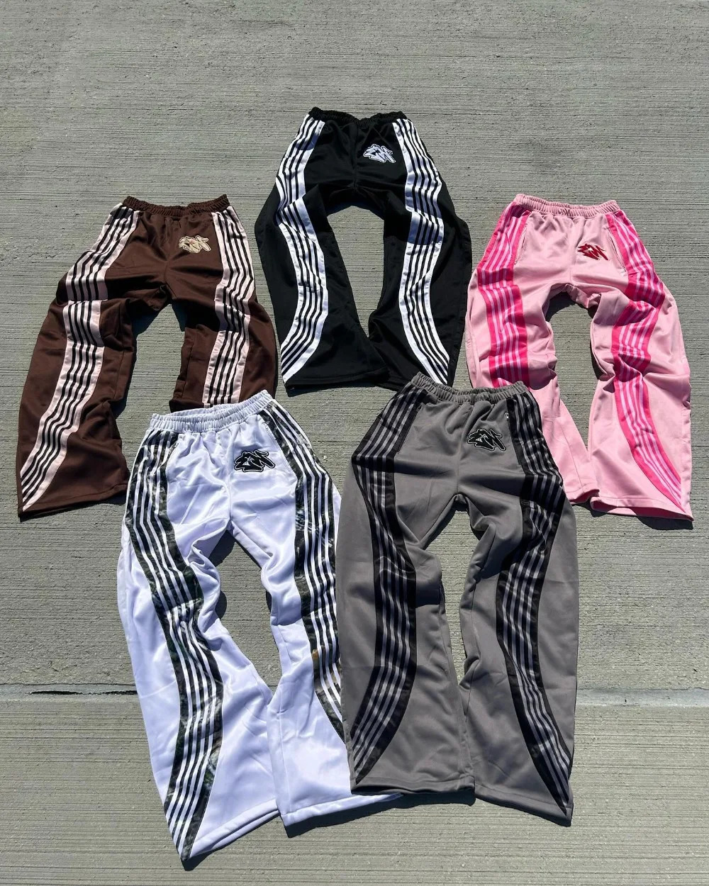 High Street Trend Striped Stretch Waist Women Long Pants Y2k Harajuku Fashion Loose Casual Sports Wide Leg Joggers Men 240713