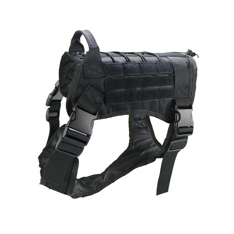 DRESSPET Leather Pet Outdoor Retractable Rope Sturdy Adjustable Tactical Dog Harness Custom Design With Logo
