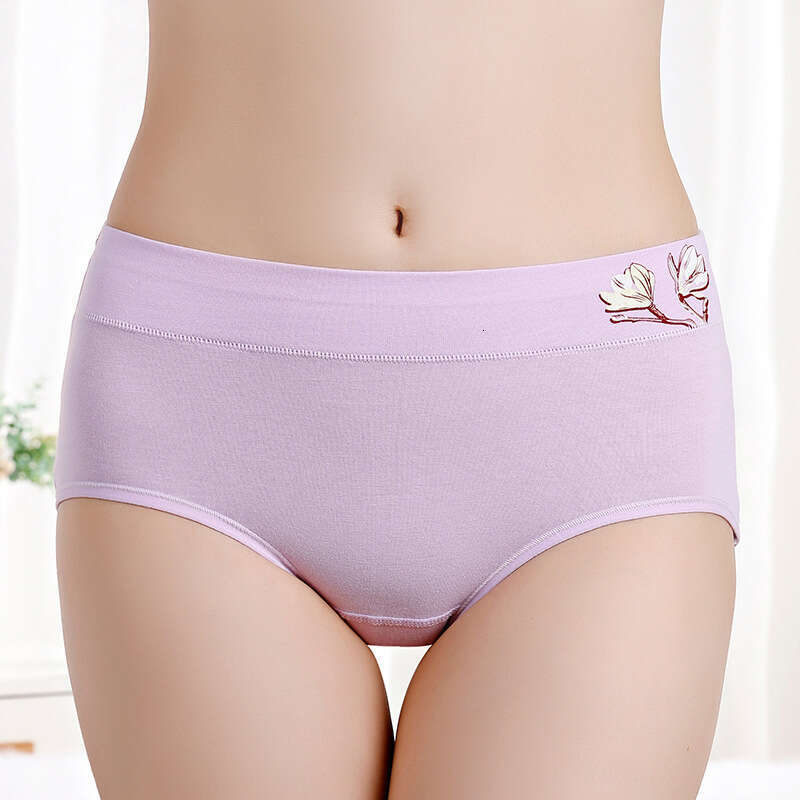 Printed Cotton in Large Size, Simple Mid Waist Women's Underwear Made of Pure Cotton, Comfortable Triangle Pants Calecon Lingerie Underwear Women