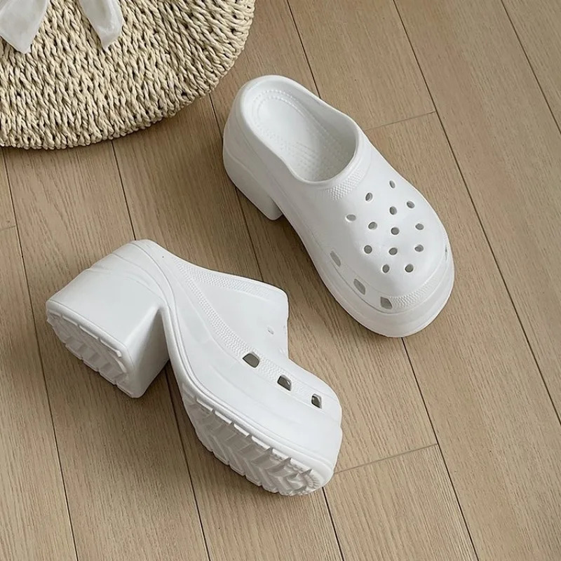 Womens Sliding Boots Hollow Shoes Sandals Fashion Summer Platform 2024 Outdoor Leisure Unprinted Good Product Zapatos Pump Sliding Block 240719