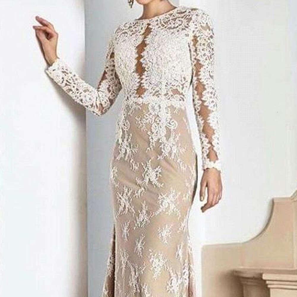 Elegant Mermaid Wedding Dresses O Neck Appliques Lace Long Sleeves Vestidos De Novia Custom Made White Champagne Bridal Gowns