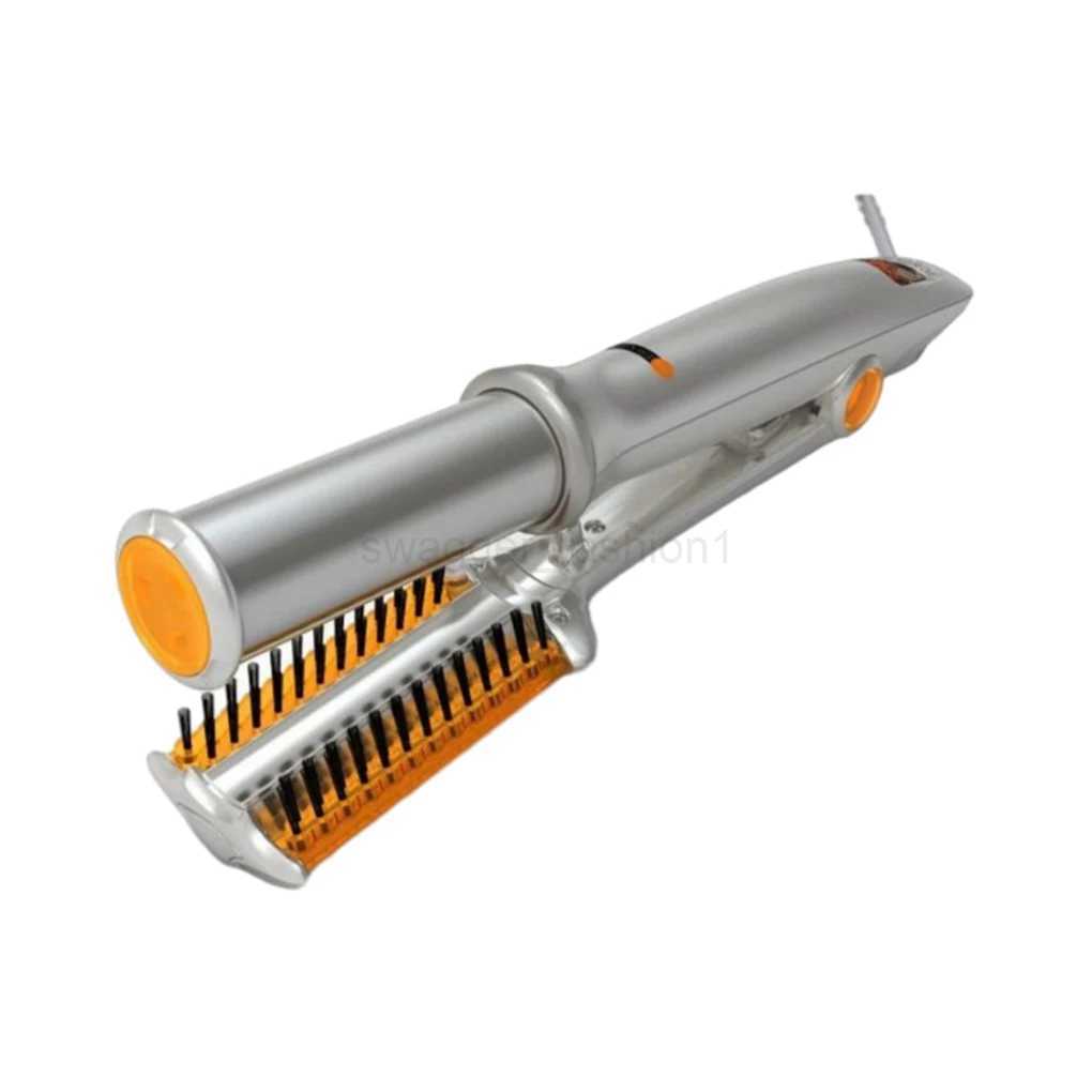 Hair Curling Iron Rotating Hair Curler 2 In 1 Hair Curler Straightener Brush Smoothing Hair Iron Electric HairbrushB240719