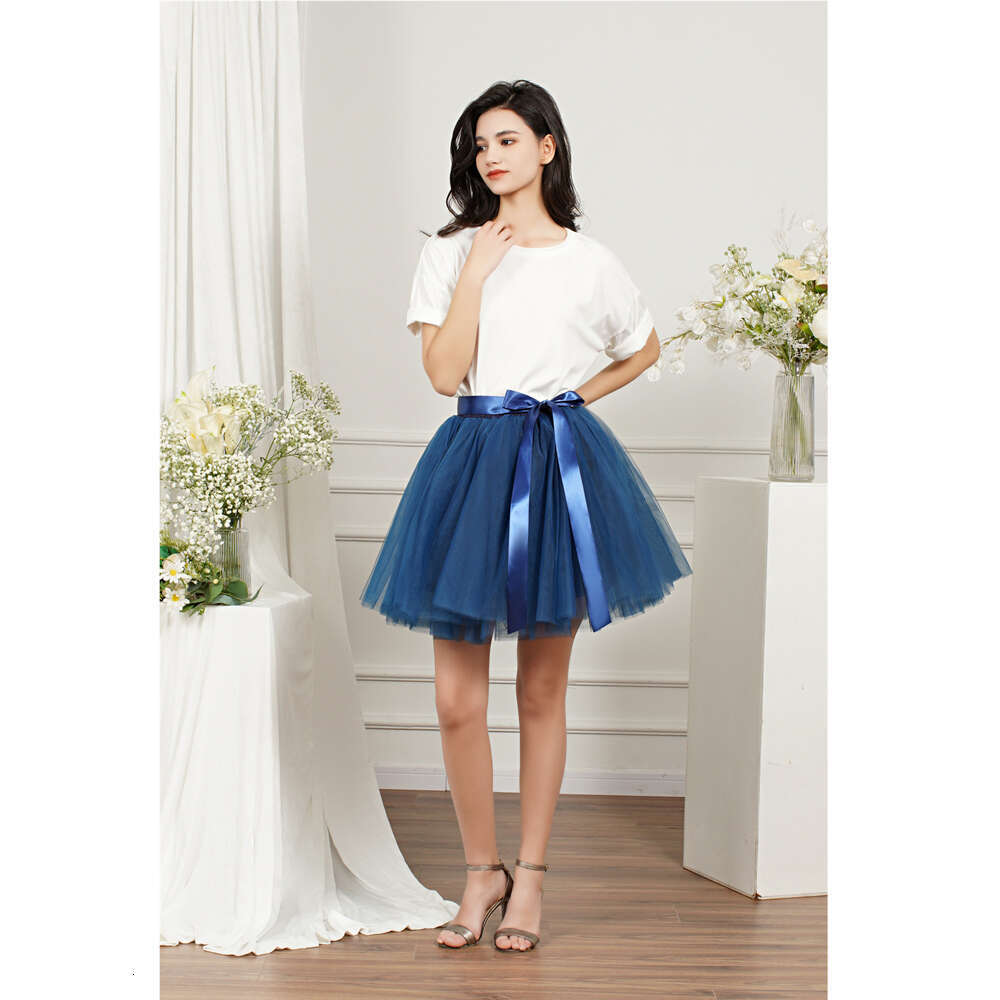 6 Layers Tulle Petticoat Tutu 50s Crinoline Mini For Women Soft Underskirt Ballet Dance Skirt tail Dress Wedding Party