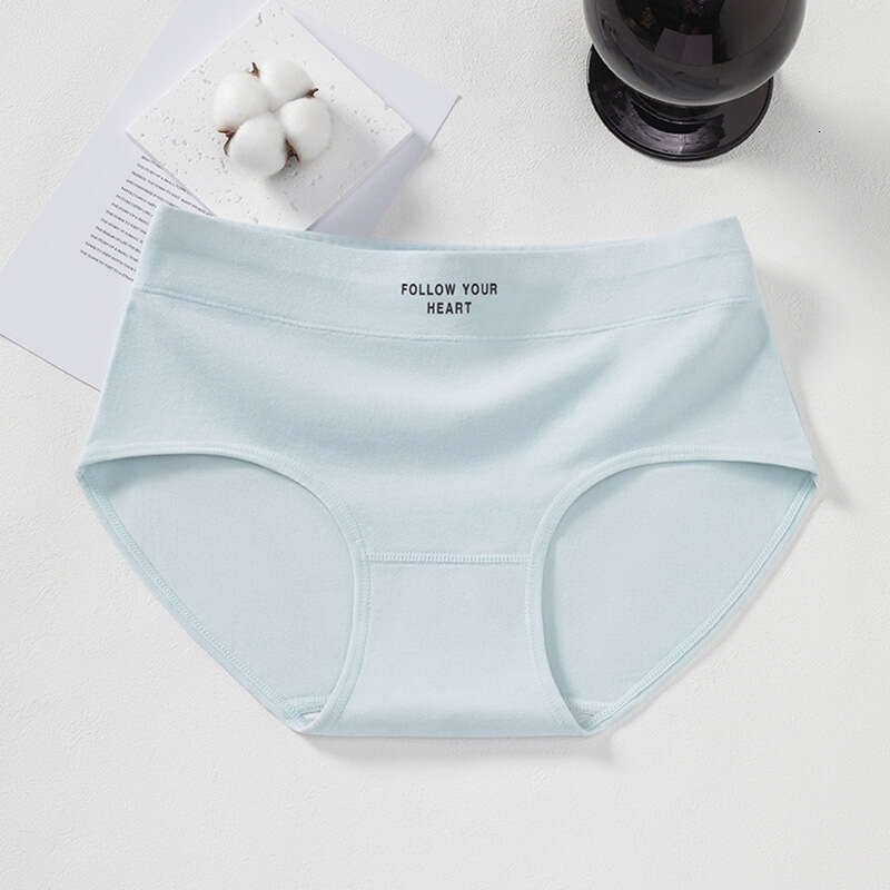 Women's Pure Underwear, All Cotton Antibacterial Crotch, Mid Waist, Breathable, Girl's High Aesthetic Value, Women's Women Underwear Un