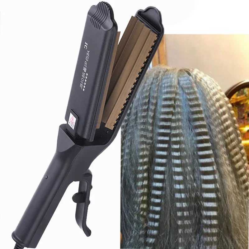 Ceramic Crimper Iron For Fluffy Hairstyle Curling Iron Corrugation Plate Crimper Hair Irons Anti Static Hair Crimping IronB240719
