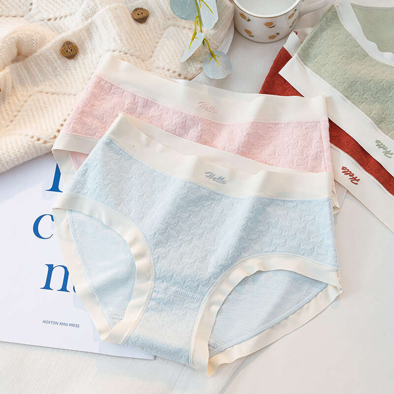 Fresh Jacquard Antibacterial Pure Cotton Crotch Gentle Style Women's Triangle Pants Breathable Seamless Underwear Women Calzoncillos Underwears W