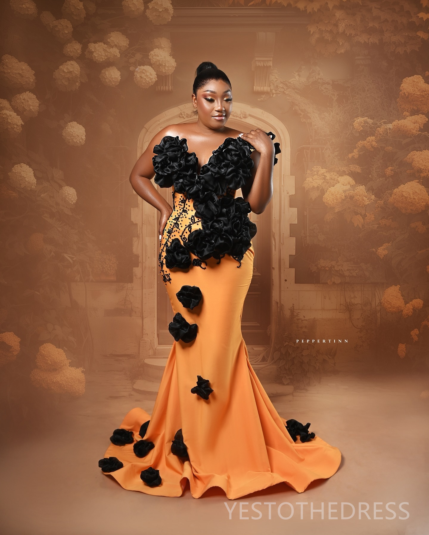 R&W 2024 Plus Size Orange Prom For Special Ocns ra One Shoulder Promdress Evening Dresses Elegant Beaded Pearls Birthday Dress Vestido De Gala AM1363