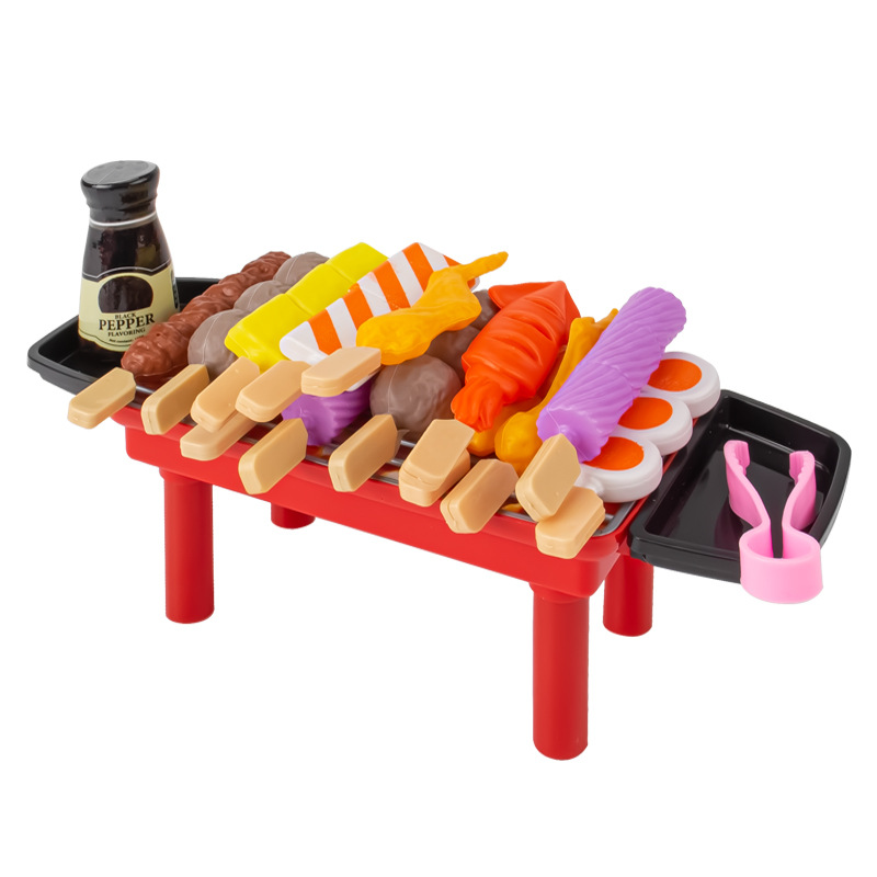 Kids Pretend Play Kitchen Toys Simulation Food Barbecue Cooking Toys Children Educational Play House Interactive Toys For Girls