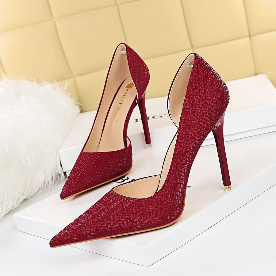 Pumps BIGTREE For High Heel Fashion Pointed Toe New PU 10CM Thin Heels Mature Office Career Women Shoes Black 2916 s