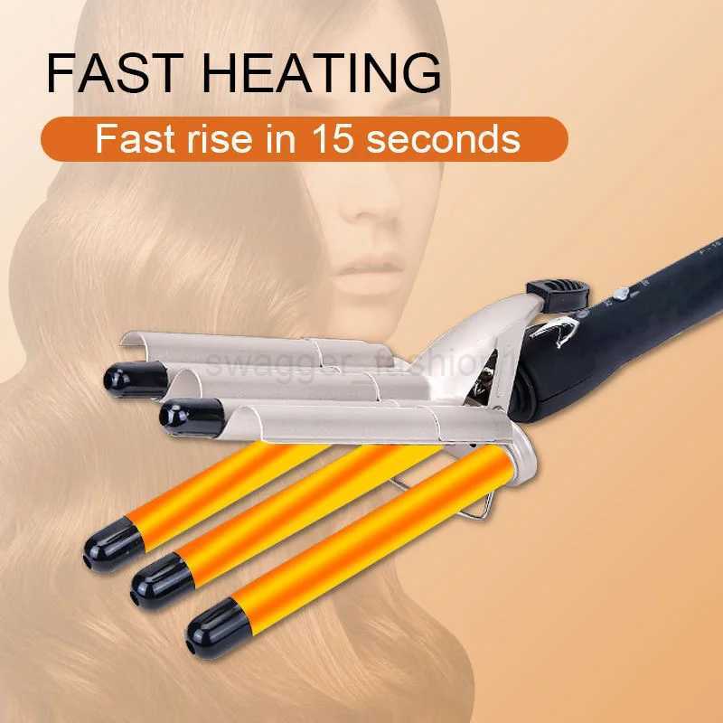 5 Tube Hair Curler Fast Heating Big Wave Curling Iron Ceramic Five Stick Egg Curl Hair Waver Tools For All Types Of HairB240719