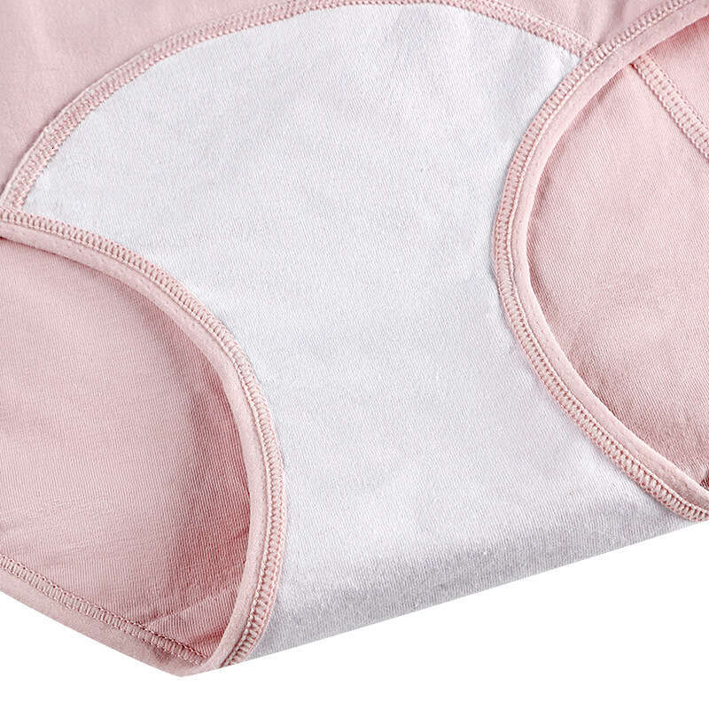 Mid Waist Underwear, Pure Cotton Crotch, Menstrual Pants, Plus Size, Front and Back Leak Proof Physiological Underwear Women Underwear Calecon Calzonc
