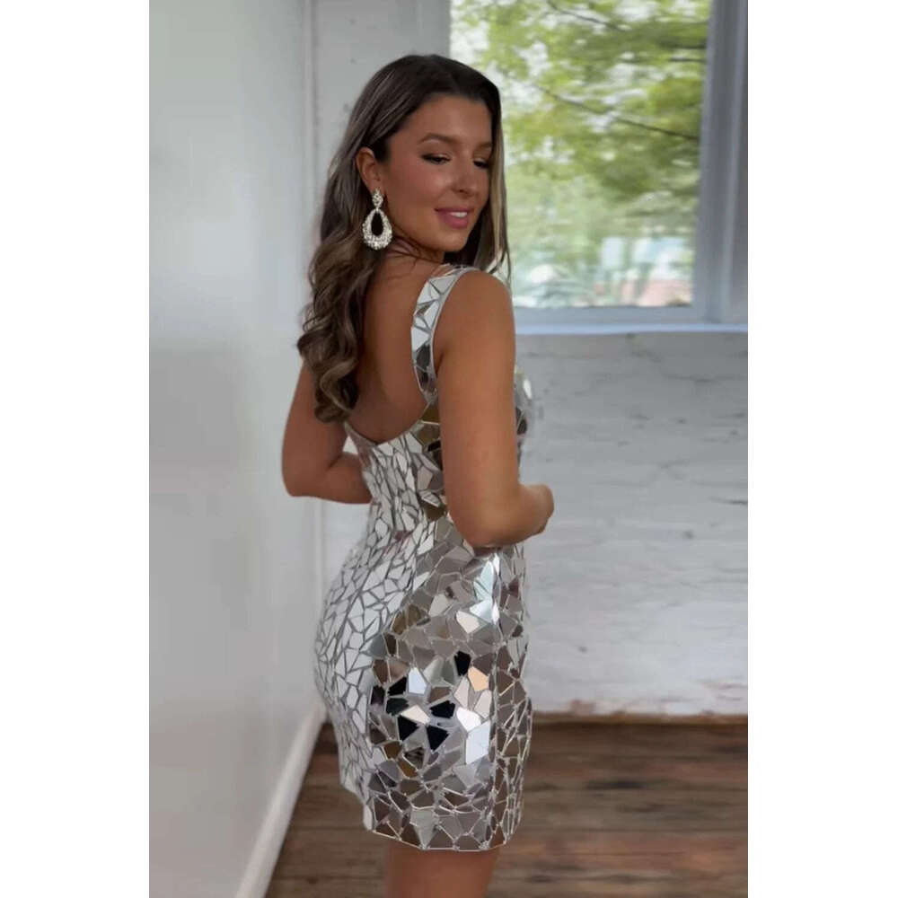 Sier Rhinestone Short Prom Dresses Sparkly Beading Mini tail Party Gowns Evening Homecoming Dress Vestidos