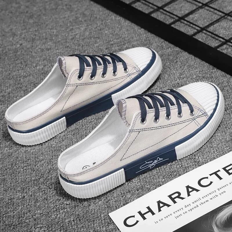 Designer Men's White Shoes Land Tour Leisure Lazy Set Sports Shoes Outdoor Walking Shoes
