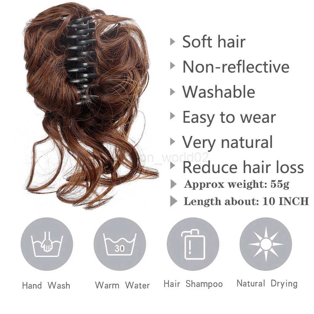 Synthetic hair clip Womens messy curly hair Wigs rabbit claw Chignon hair clip for womens fake hairX240719